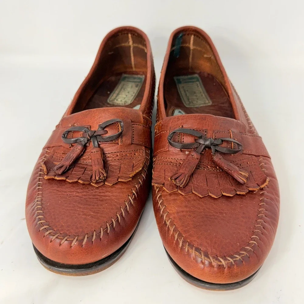 J. Murphy by Johnston & Murphy Mens 12 M Brown Leather Kiltie Tassel Loafer 1800